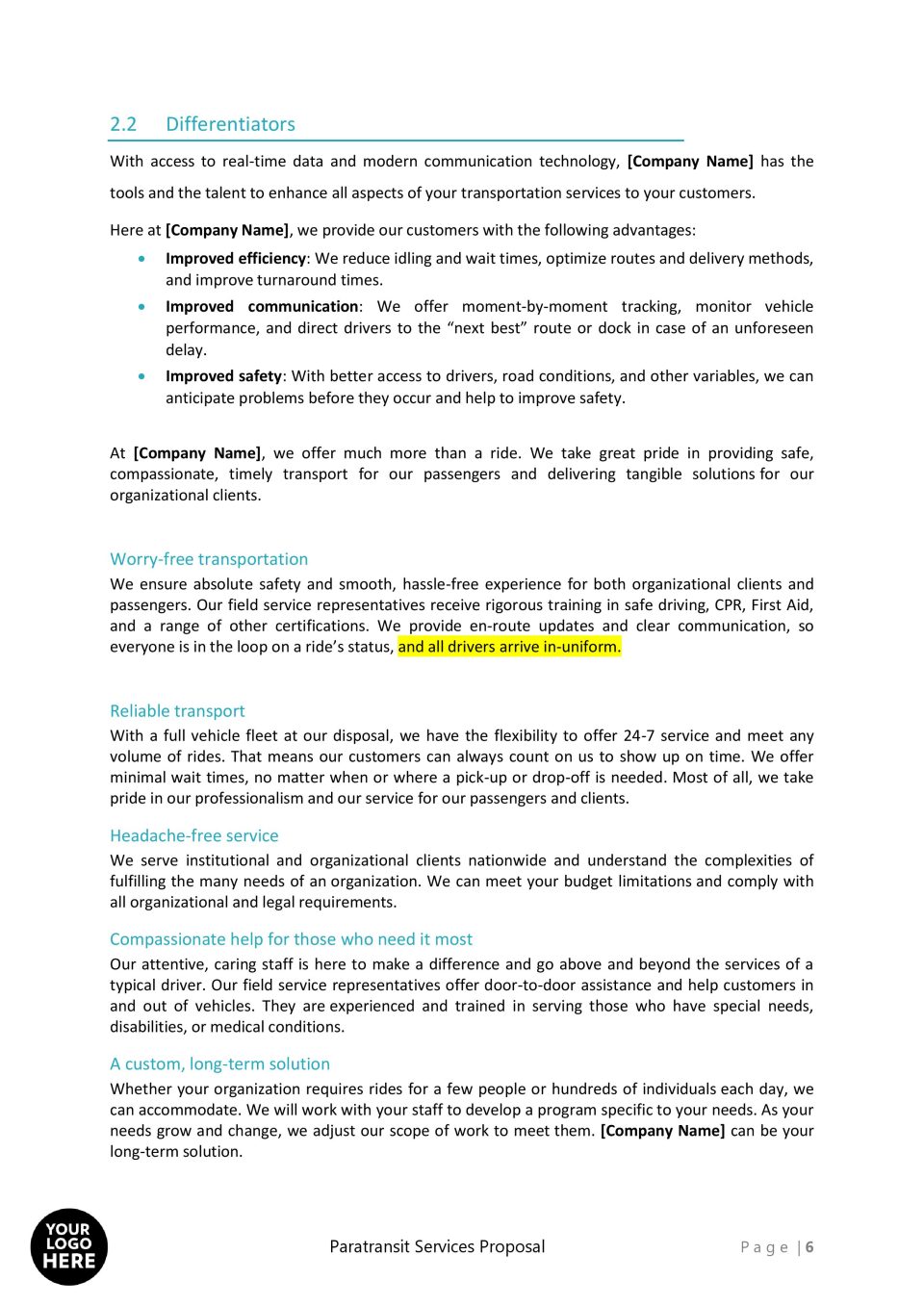 Business Proposal for RFP PARATRANSIT SERVICES 06 scaled