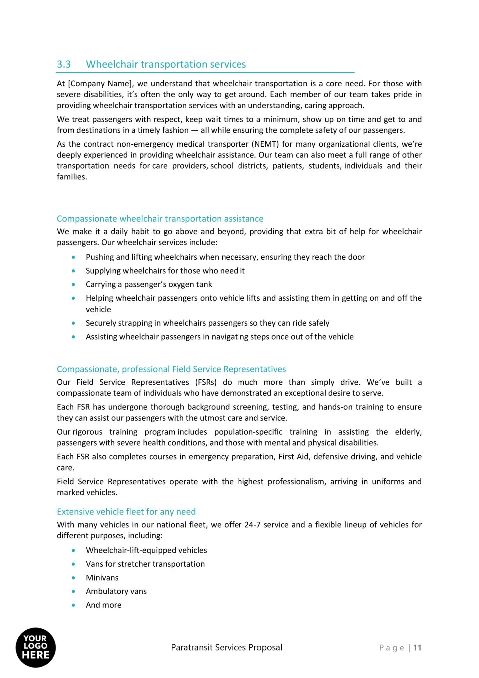 Business Proposal for RFP PARATRANSIT SERVICES 11 scaled
