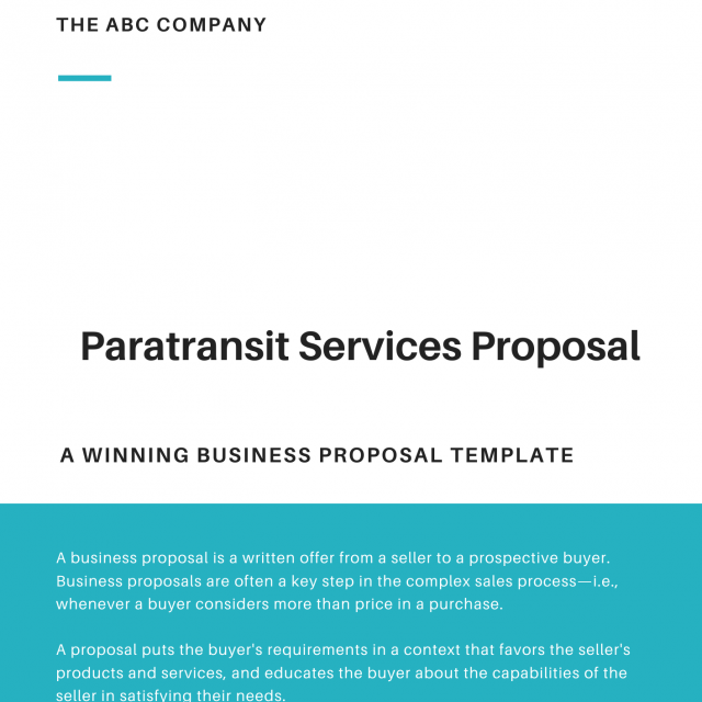 Paratransit Services Proposal Template