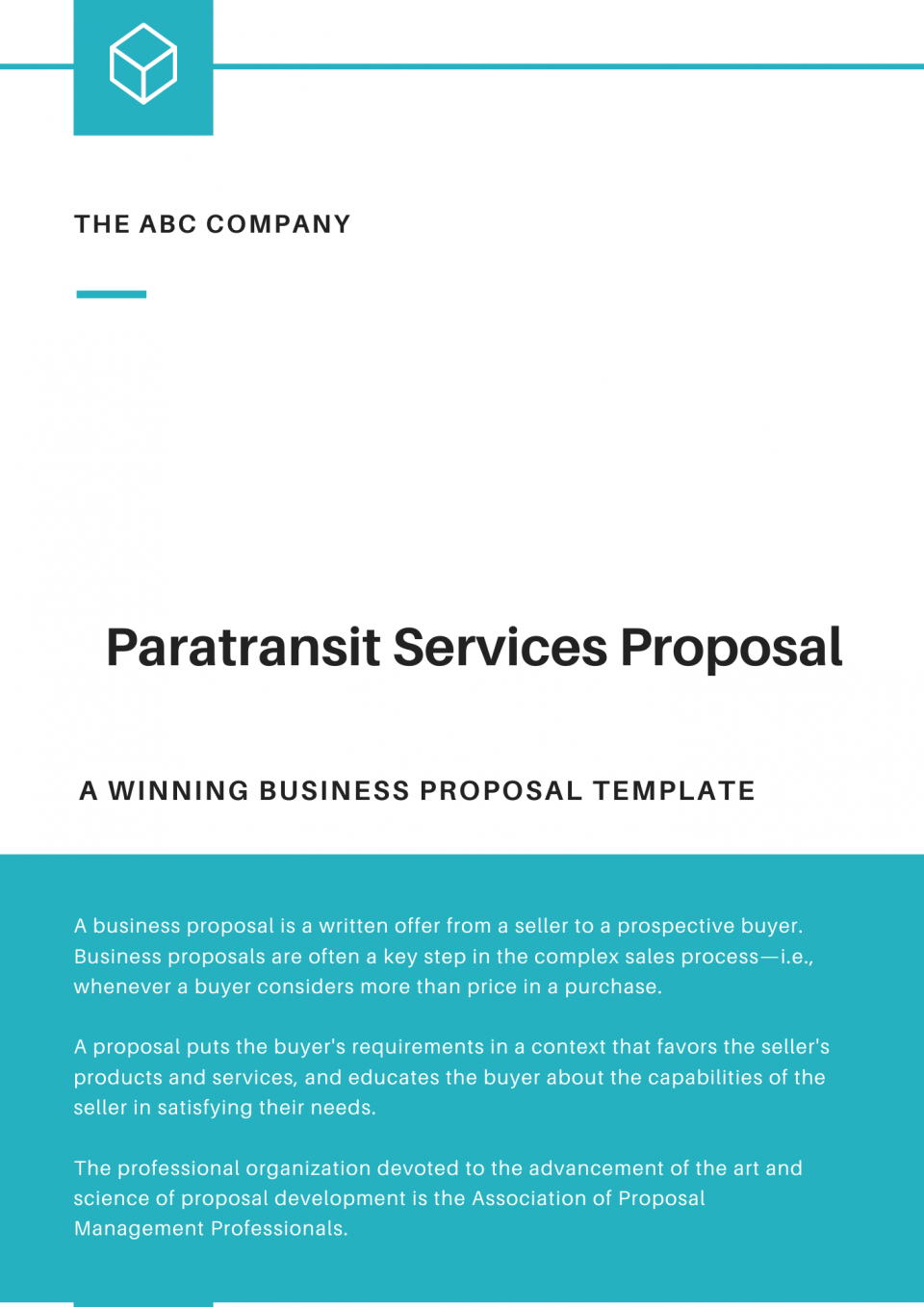 Paratransit Services Proposal Template