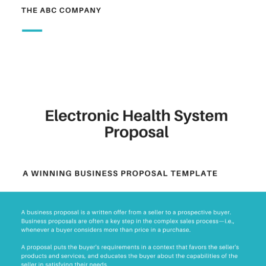 Electronic Health System Proposal Template