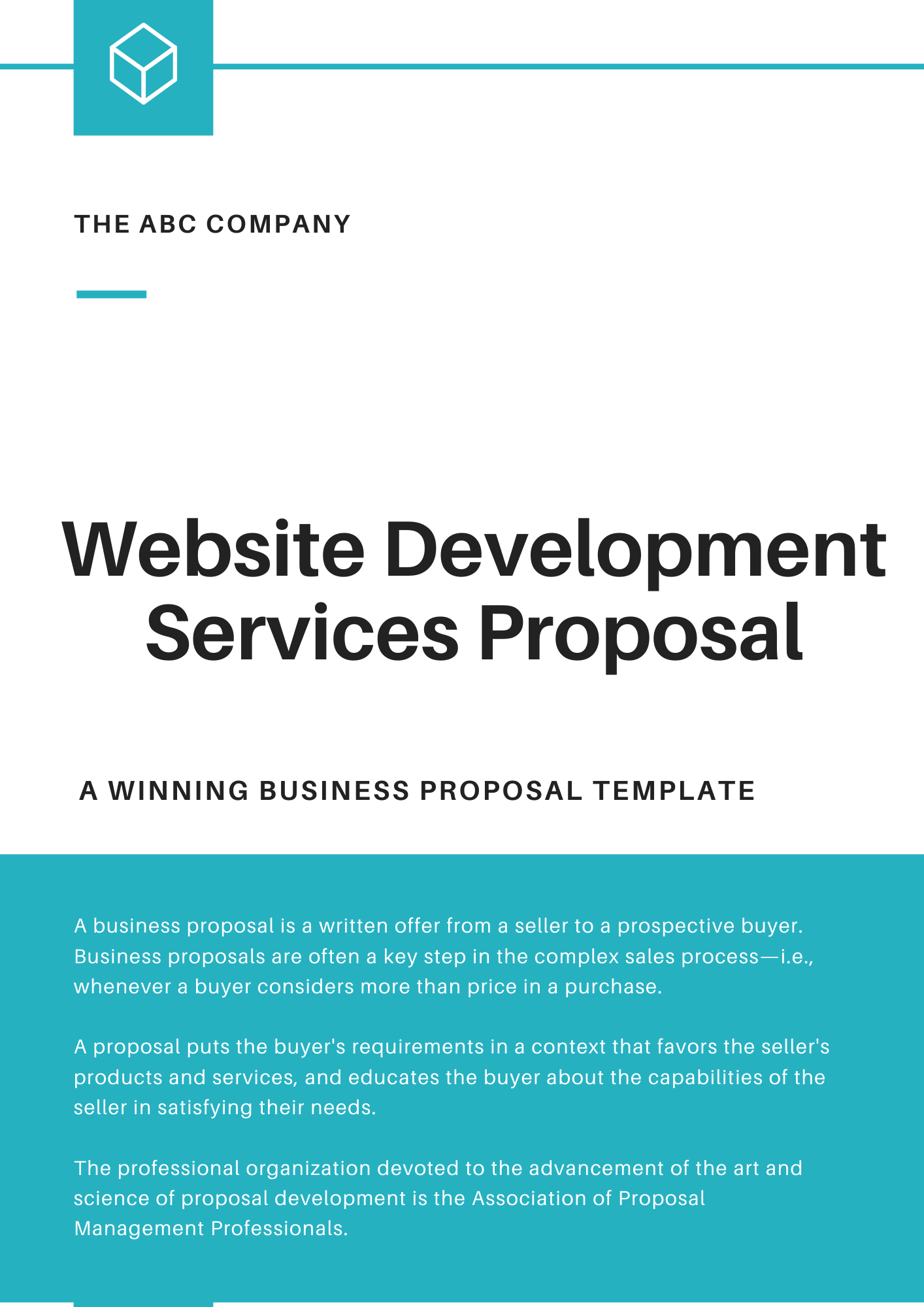 website development proposal cover letter