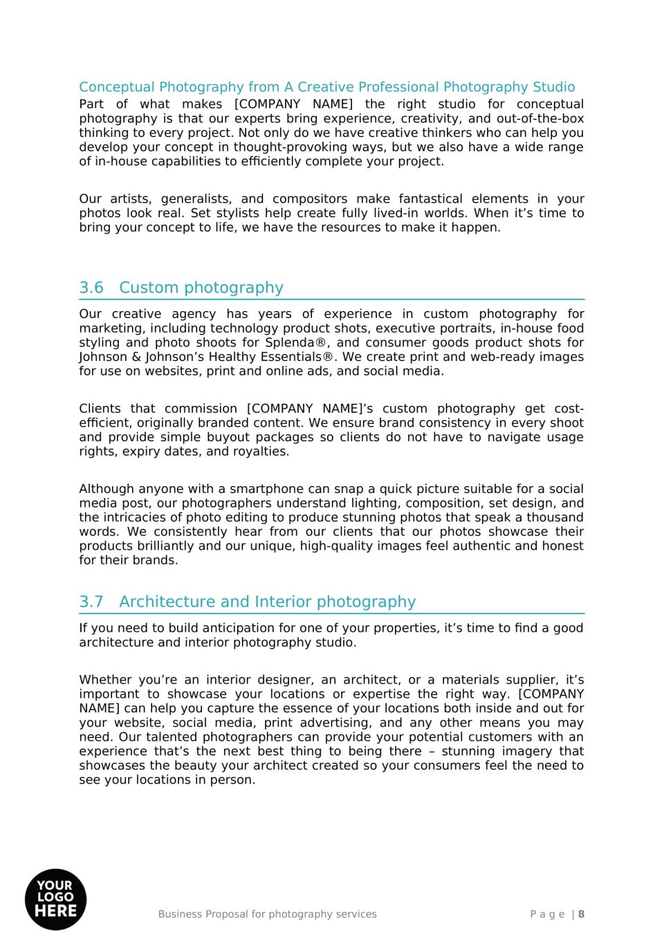 Business Proposal Photography Services Template 08