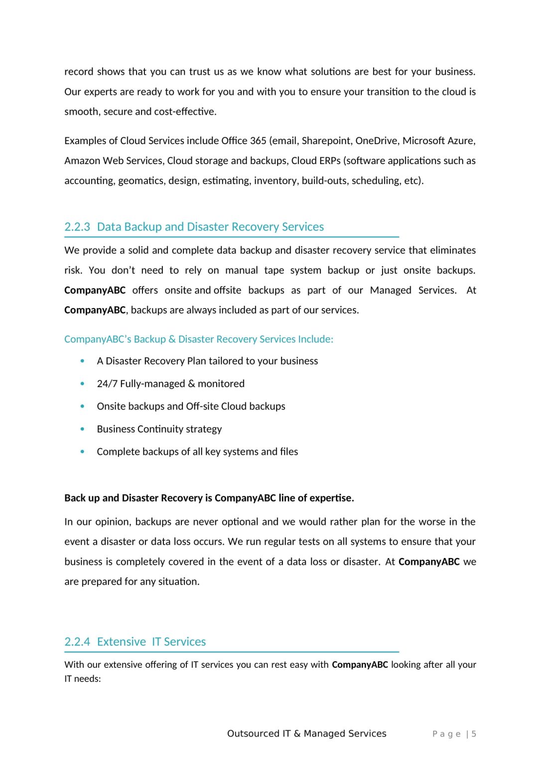 Managed Services Business Proposal Template RFPLY Proposal Templates
