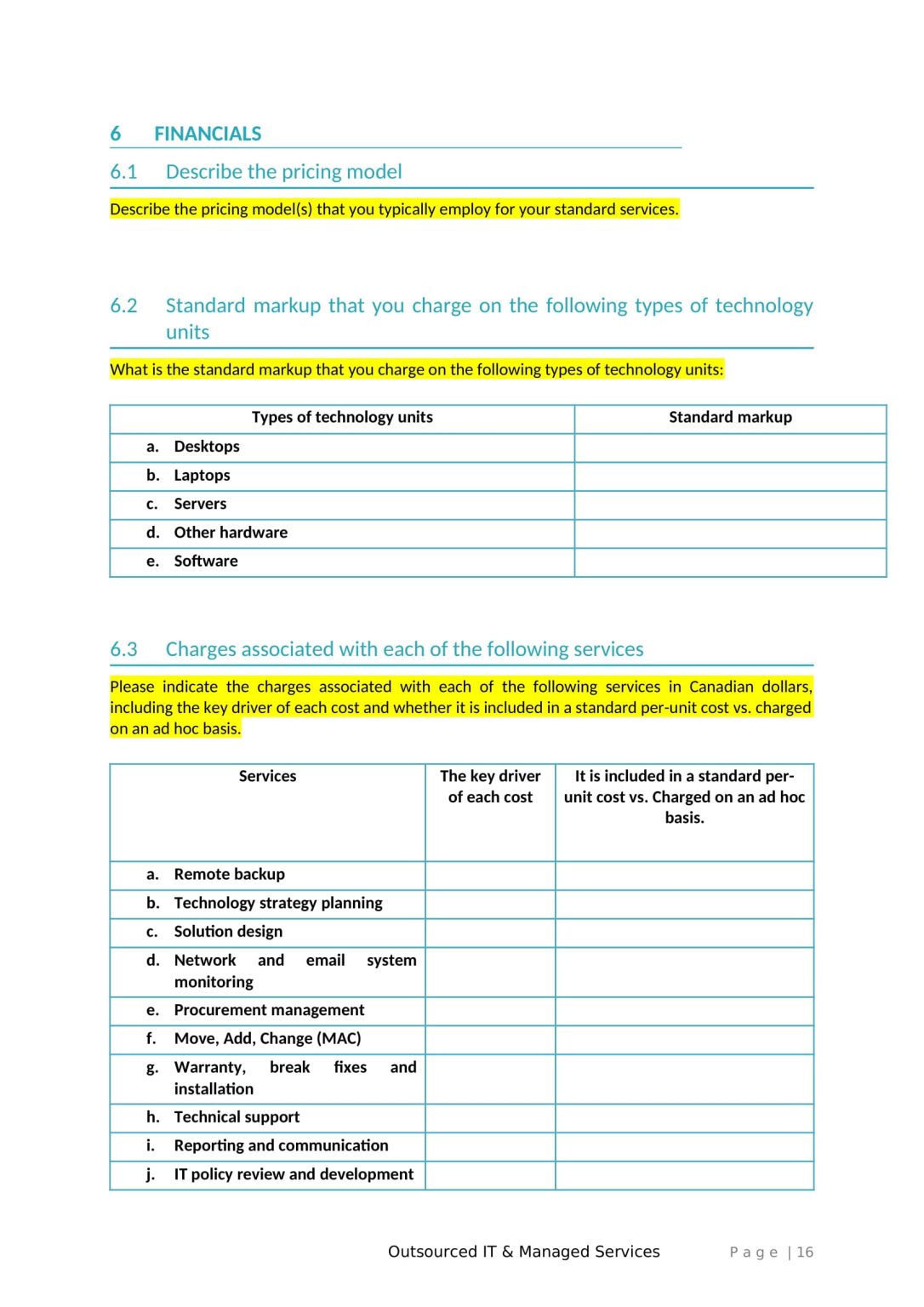 Managed Services Business Proposal Template RFPLY Proposal Templates