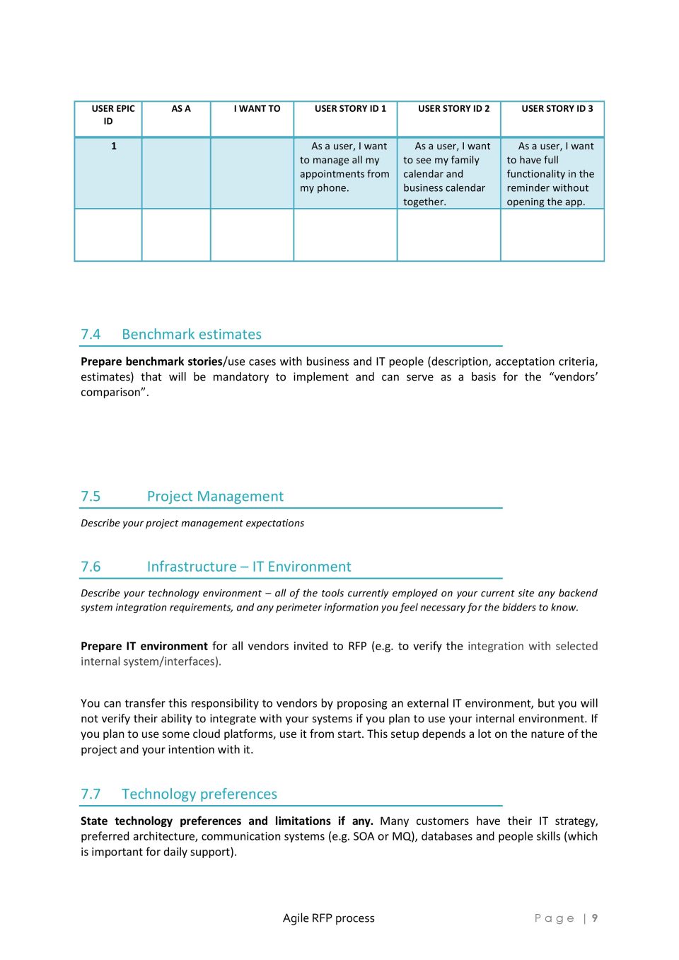 Agile methodology offer applied for the RFP process VF 09 scaled