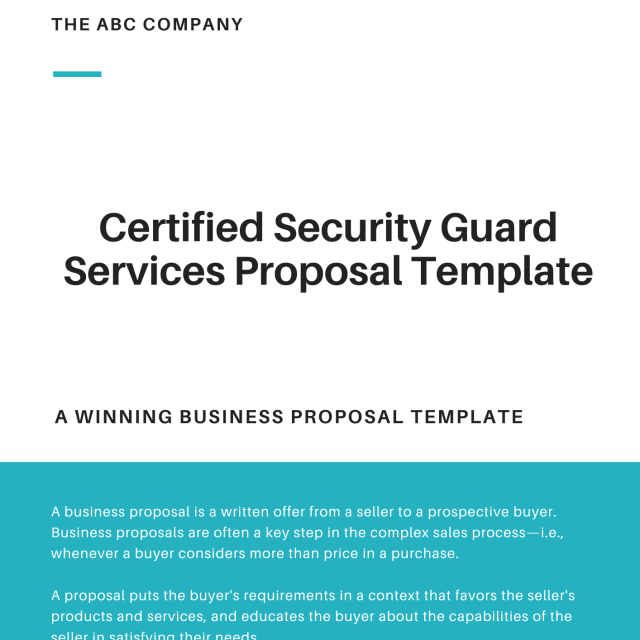 Certified Security Guard Services Proposal Template