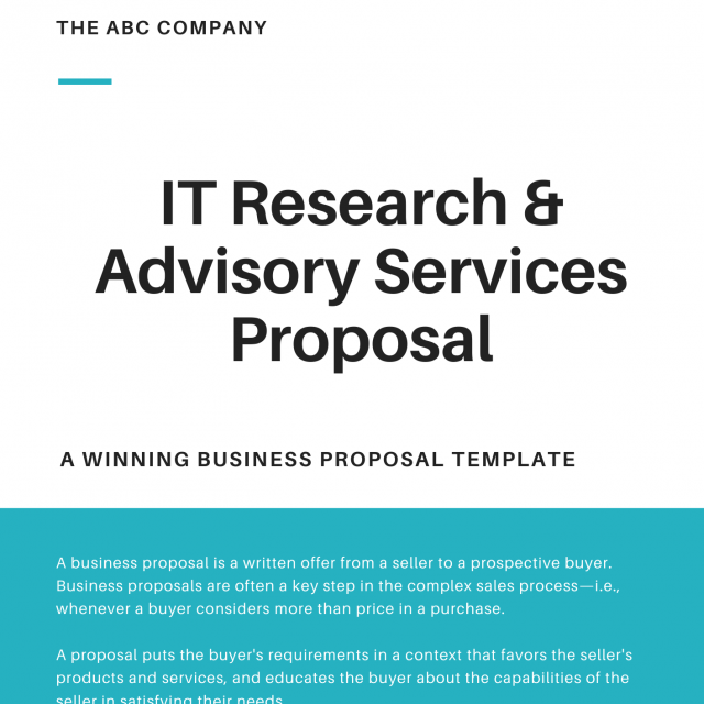 IT Research & advisory Services Proposal