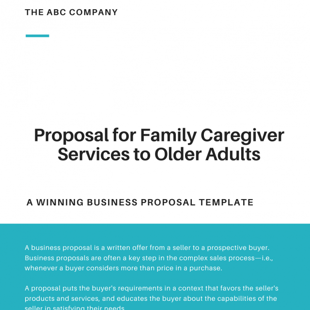Family Caregiver Services to Older Adults Business Proposal Template