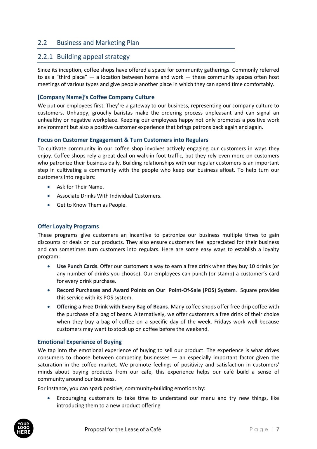 Café Lease Business Proposal Template RFPLY