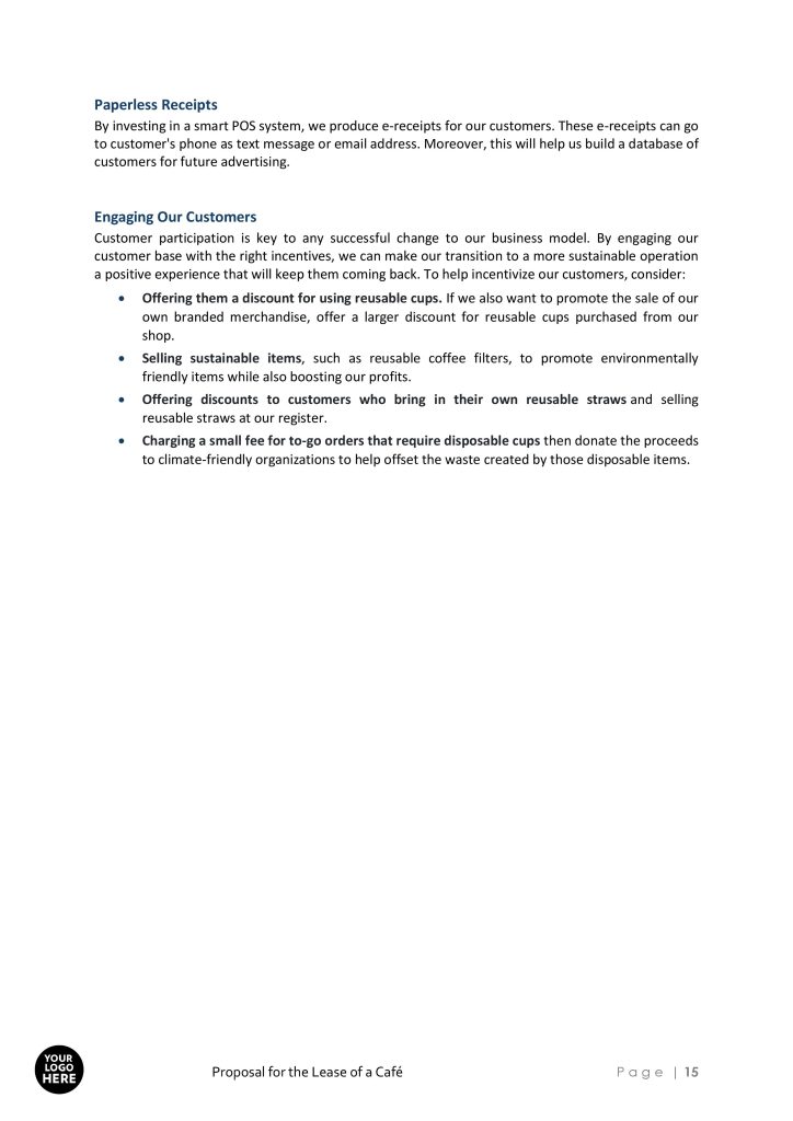 Café Lease Business Proposal Template - RFPLY - Proposal Templates