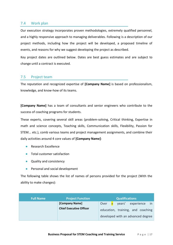 STEM Coaching Services Proposal Template - RFPLY - Proposal Templates