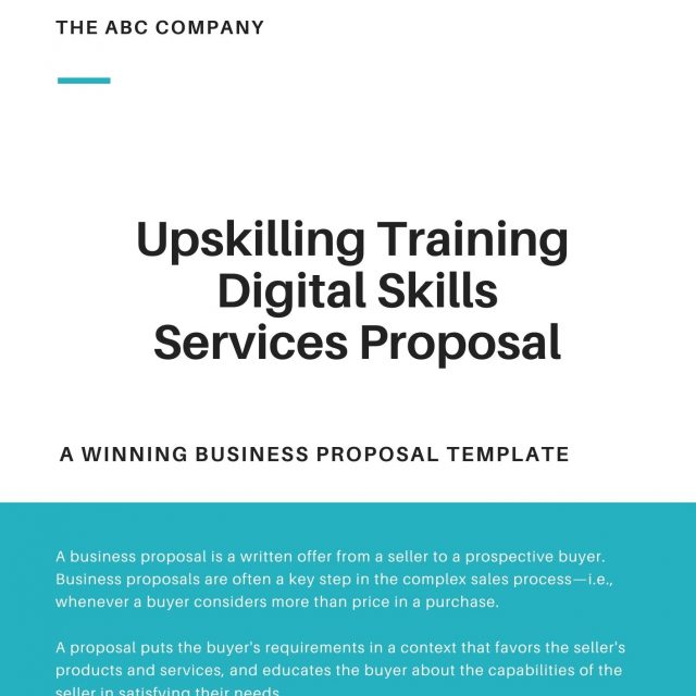 Upskilling Training Digital Skills Services Proposal Template
