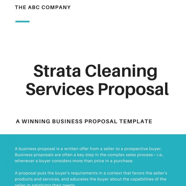 Strata Cleaning Services Proposal Template