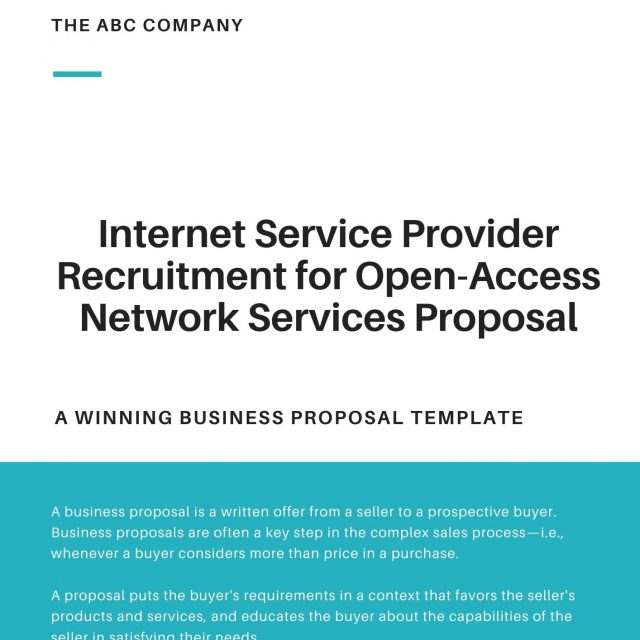 Internet Service Provider Recruitment for Open-Access Network Services Proposal