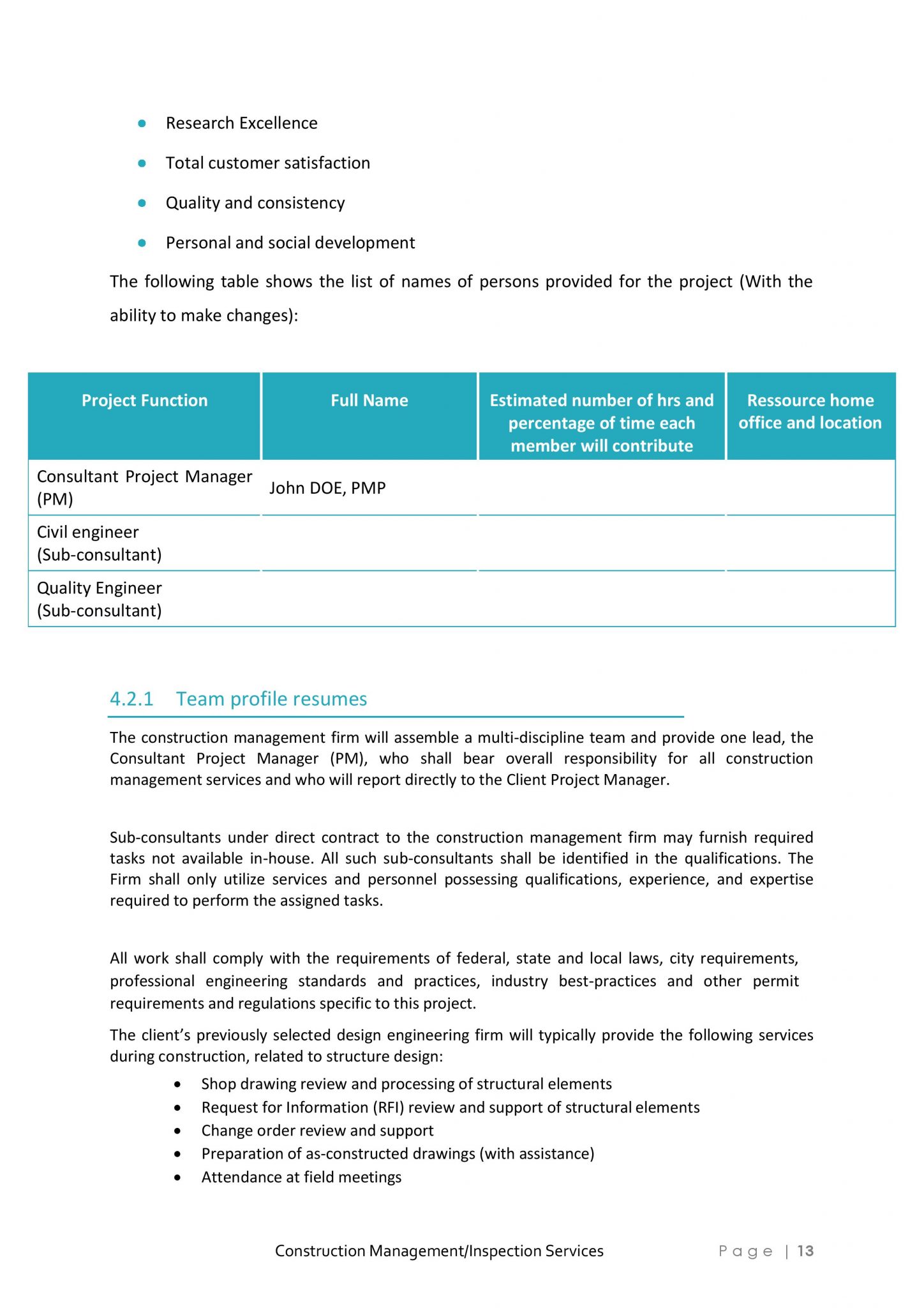 Construction Management and Inspection Services Proposal Template ...