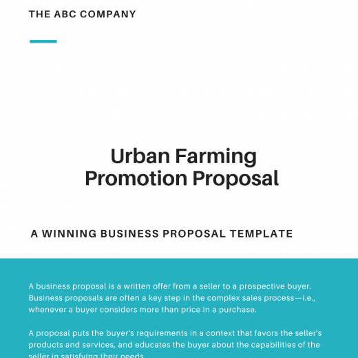 Urban farming proposal