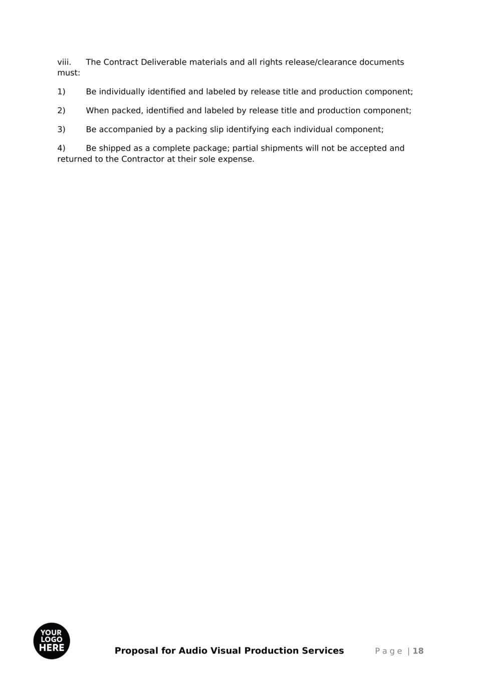 Audio Visual Production Services Proposal template 18