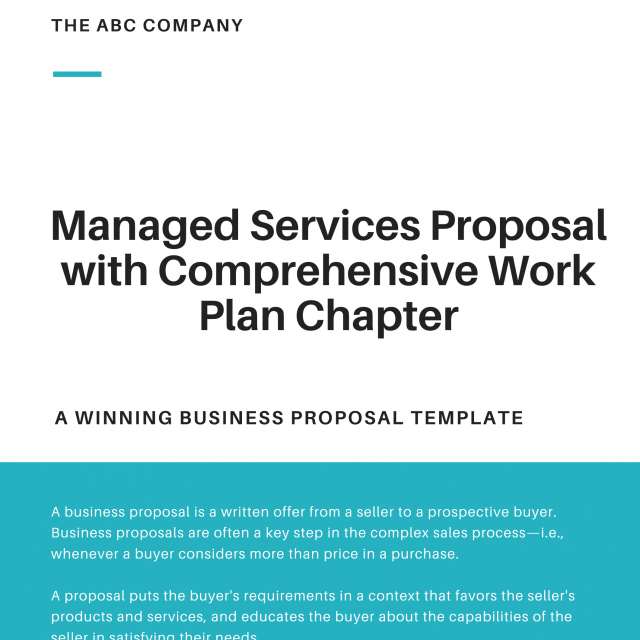 Managed Services Proposal Template with comprehensive work plan chapter
