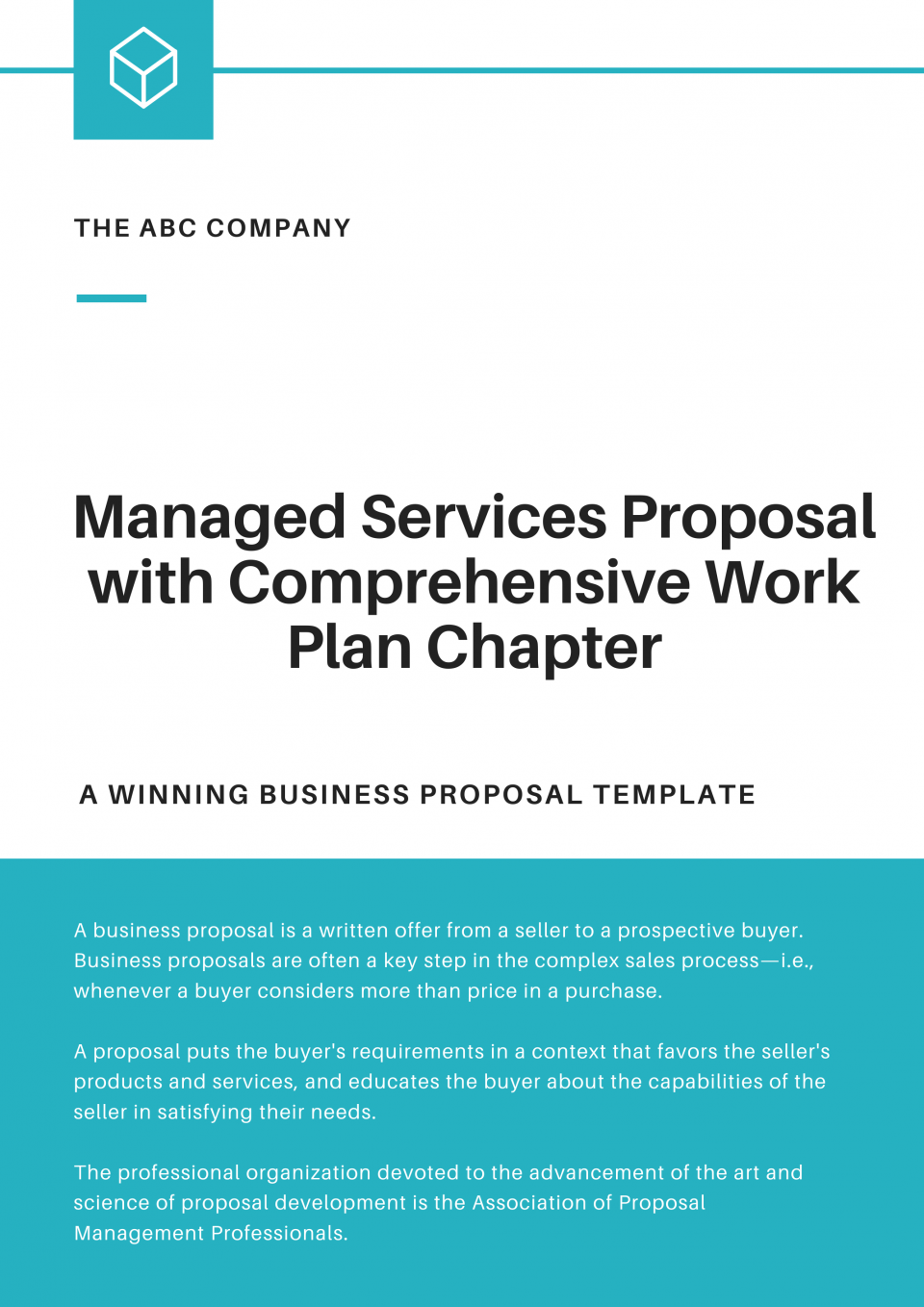 Managed Services Proposal Template with comprehensive work plan chapter