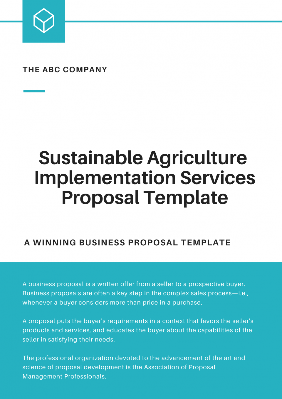 Sustainable Agriculture Implementation Services Proposal Template