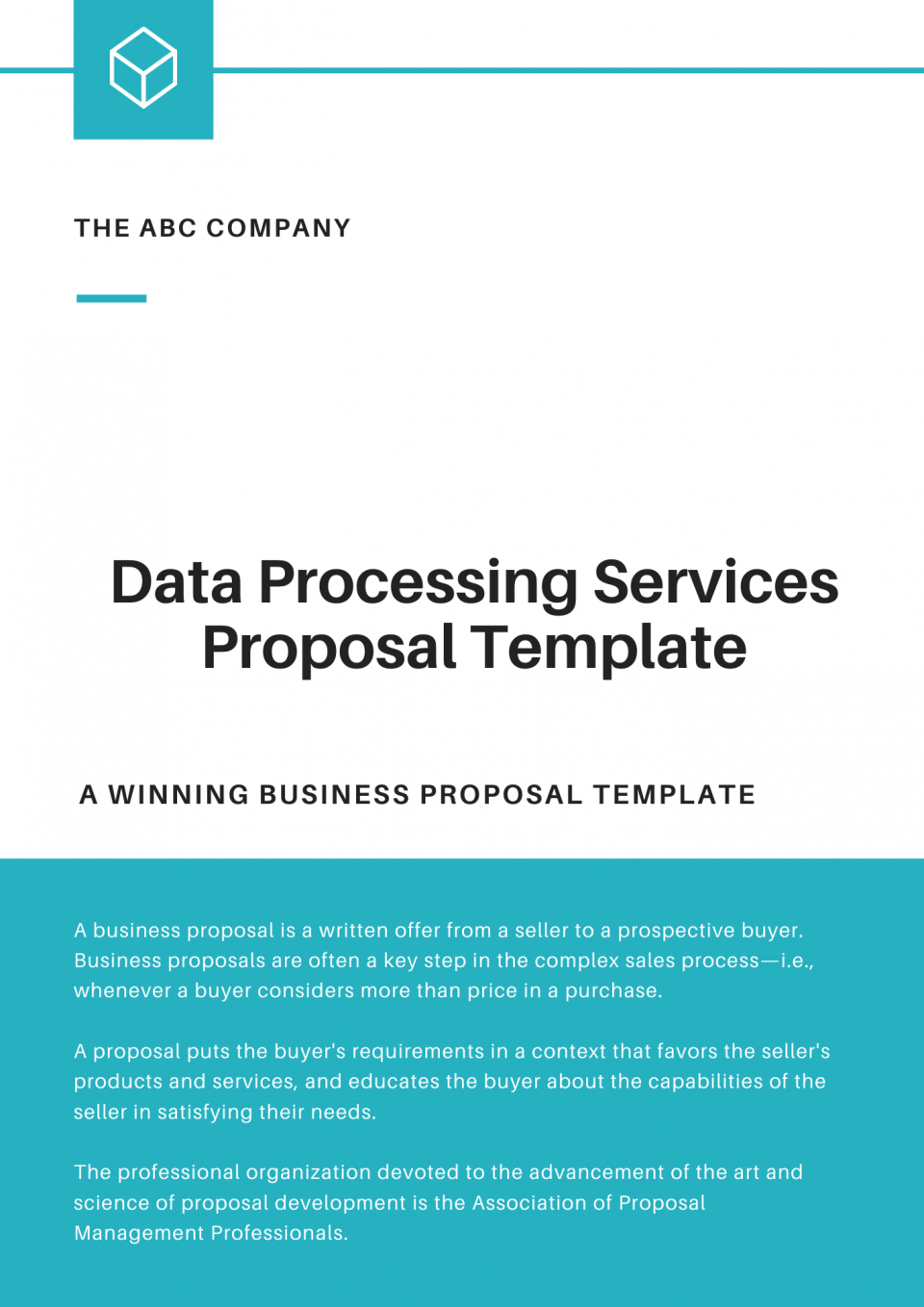 Data processing services PROPOSAL TEMPLATE