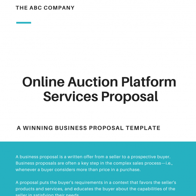 Auction Platform Description Business Proposal Template