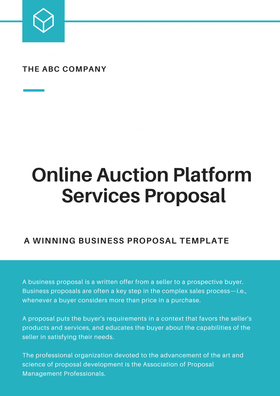 Online Auction Platform Proposal template