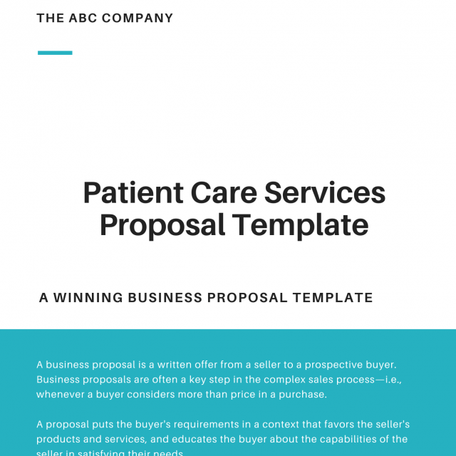 Patient Care Services Business Proposal Template