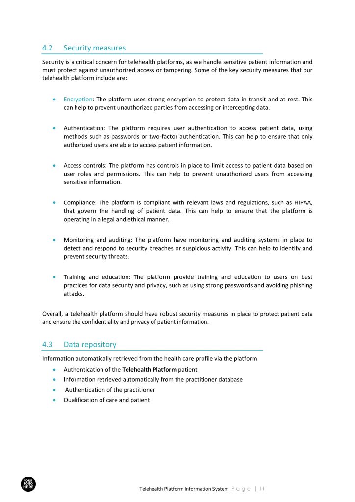 Telehealth Platform Information System Business Proposal Template ...