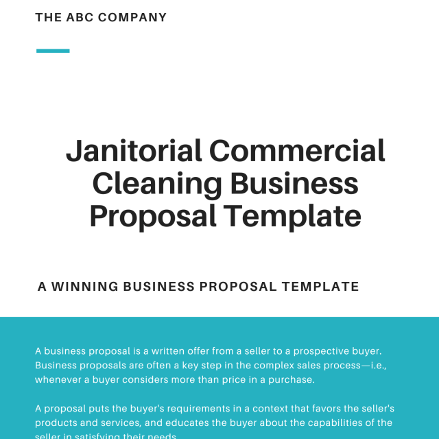 Janitorial Commercial Cleaning Business Proposal Template