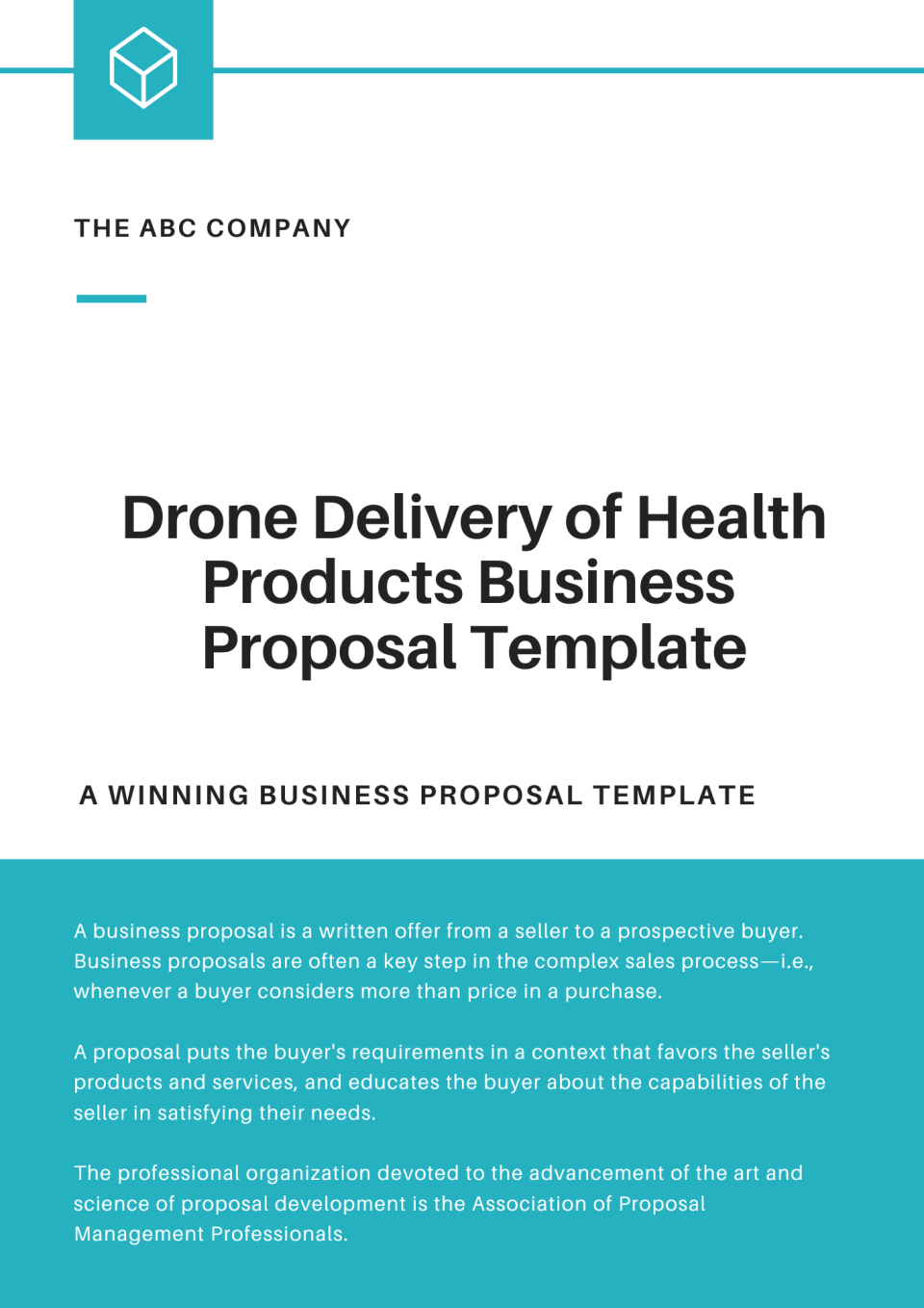 Drone Delivery of Health Products Business Proposal Template