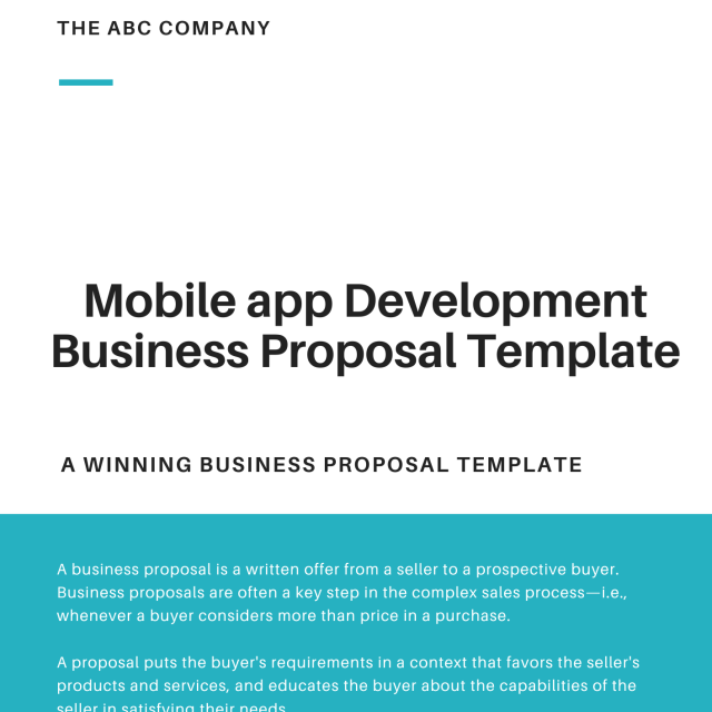 Mobile app Development Business Proposal Template