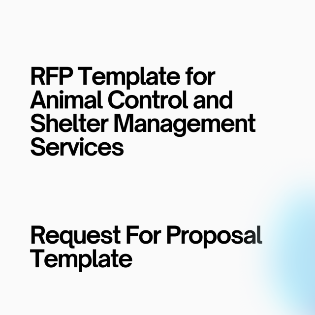 RFP Template for Animal Control and Shelter Management Services