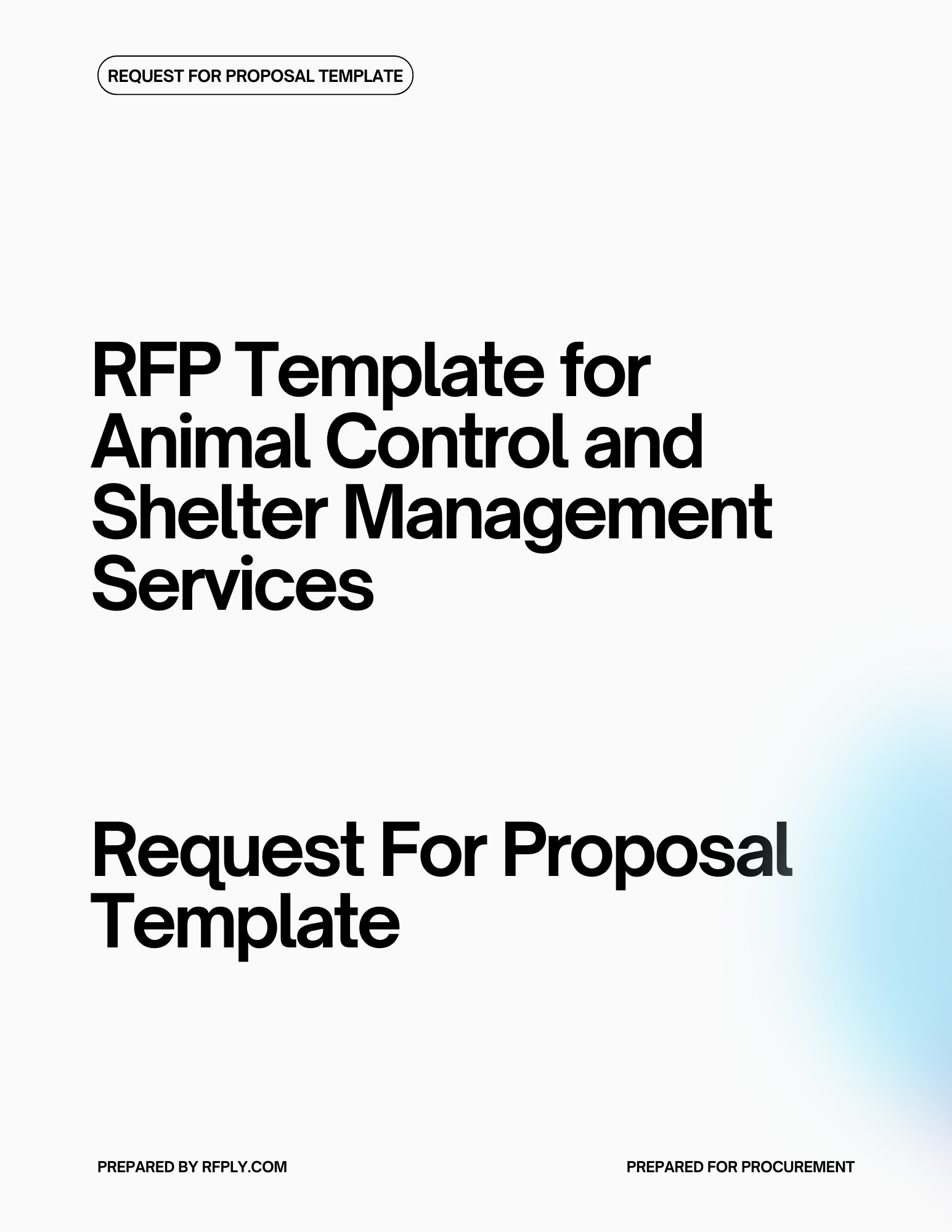 RFP Template for Animal Control and Shelter Management Services