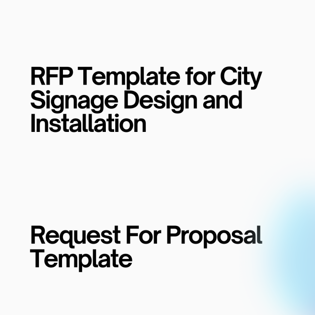RFP Template for City Signage Design and Installation