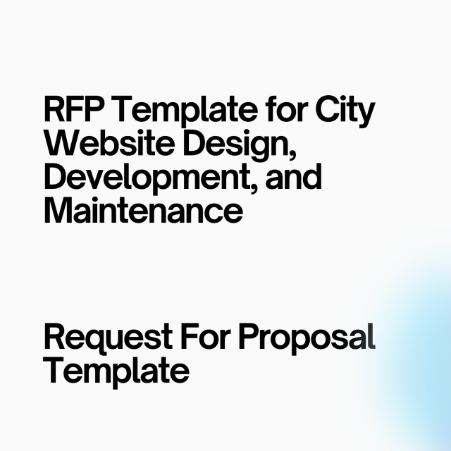 RFP Template for City Website Design, Development, and Maintenance