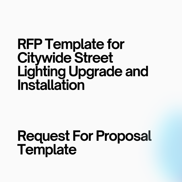 RFP Template for Citywide Street Lighting Upgrade and Installation