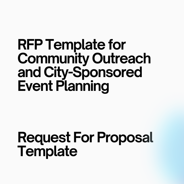 RFP Template for Community Outreach and City-Sponsored Event Planning