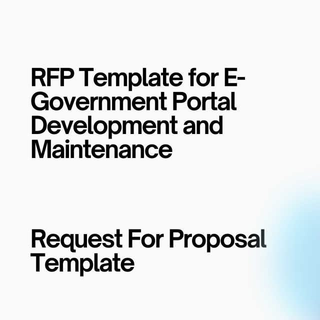RFP Template for E-Government Portal Development and Maintenance