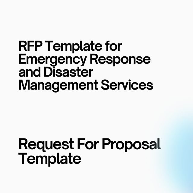 RFP Template for Emergency Response and Disaster Management Services
