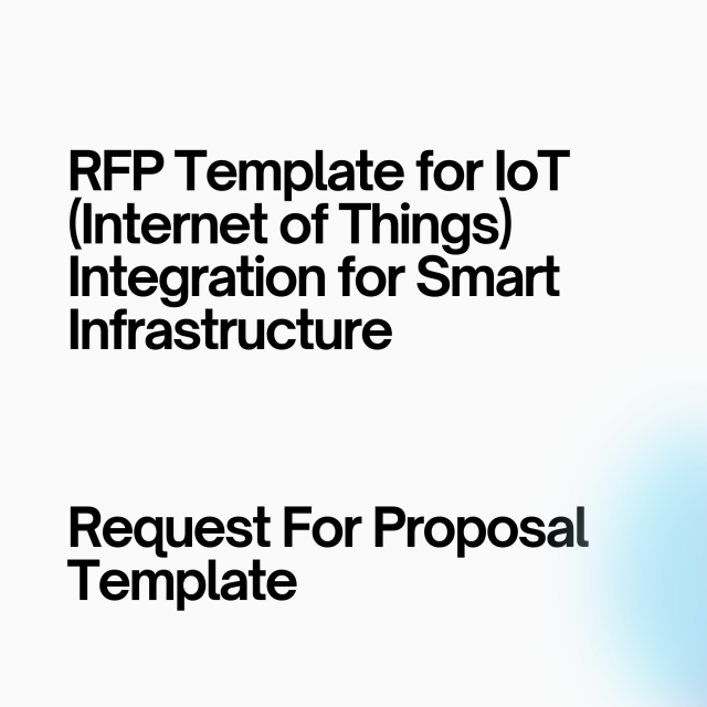 RFP Template for IoT (Internet of Things) Integration for Smart Infrastructure
