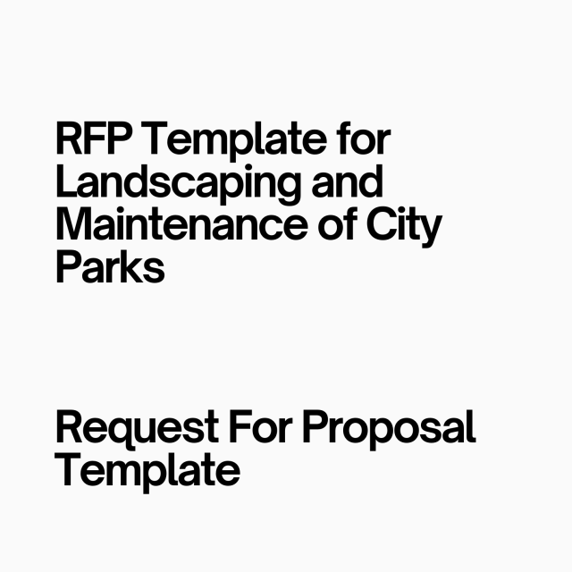 RFP Template for Landscaping and Maintenance of City Parks