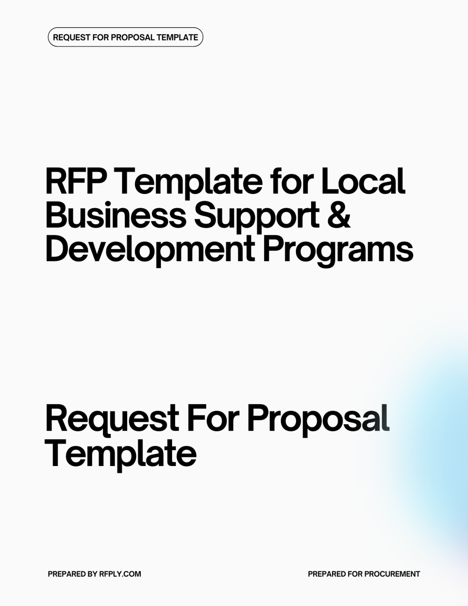 RFP Template for Local Business Support and Development Programs ...