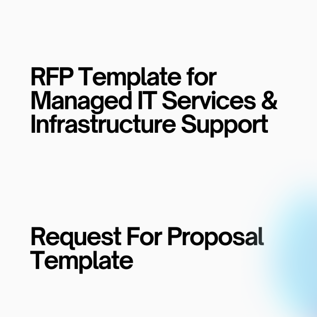 RFP Template for Managed IT Services and Infrastructure Support