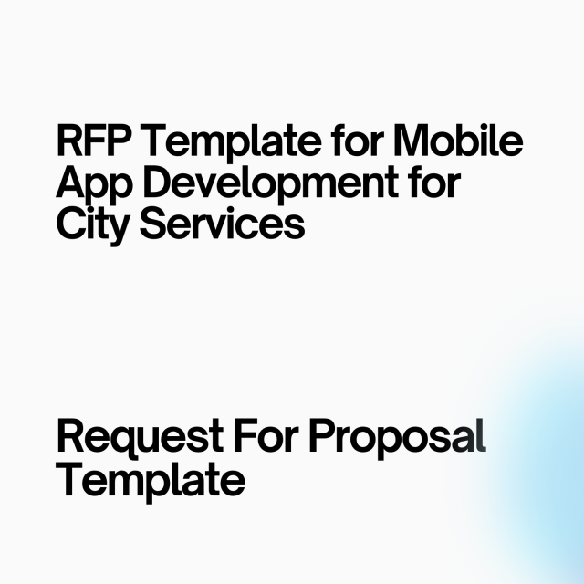 RFP Template for Mobile App Development for City Services