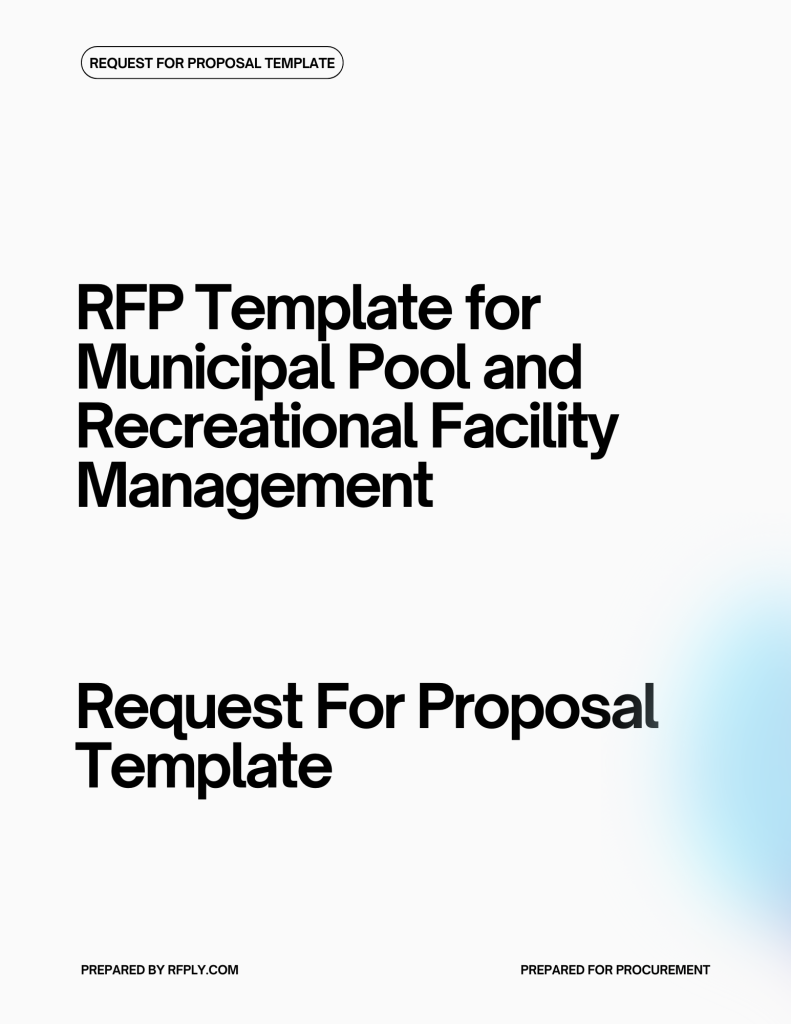 Pool Preposal RFP Template for Municipal Pool and Recreational Facility Management ...