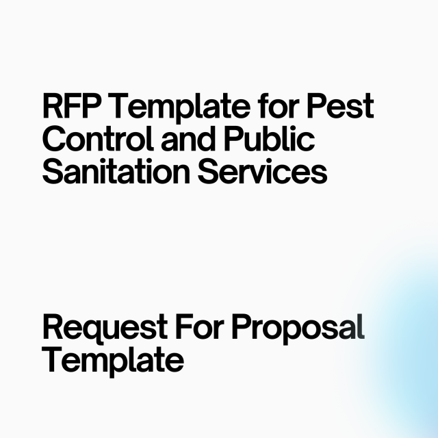 RFP Template for Pest Control and Public Sanitation Services