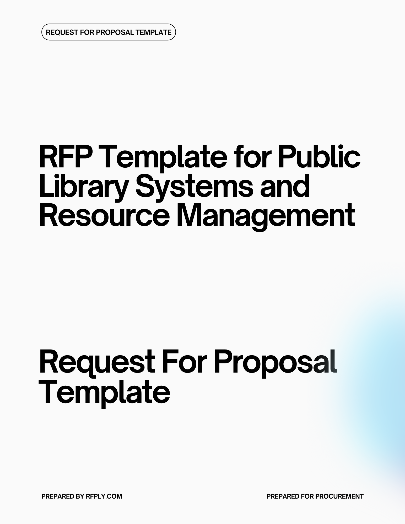 RFP Template for Public Library Systems and Resource Management
