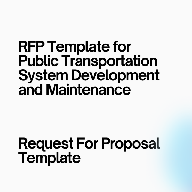 RFP Template for Public Transportation System Development and Maintenance